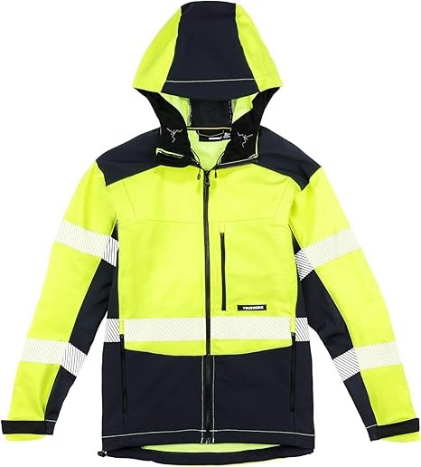 TRUEWERK Men's Insulated Work Jacket - S3 Solution Zip-Up Hoodie, Fleece-Lined, Waterproof Tactical Coat with 4-Way Stretch